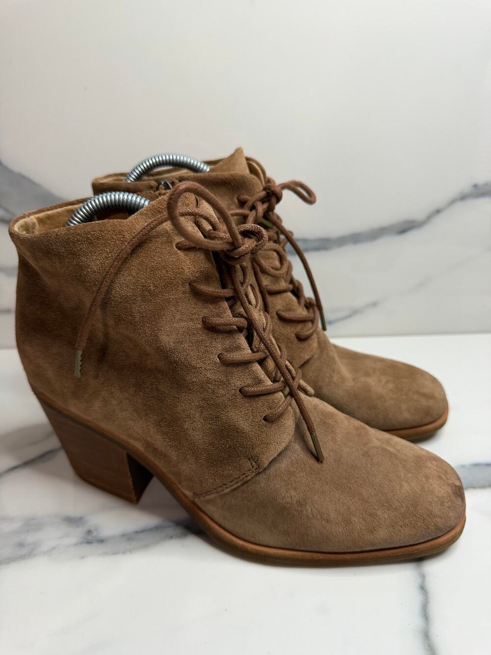 Sofft Women's Brown Suede Lace-Up Corlea Boots Sz 7.5 Zipper Victorian Witchcore